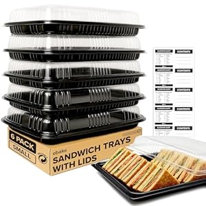 6 Pack Catering Trays with Lids –...