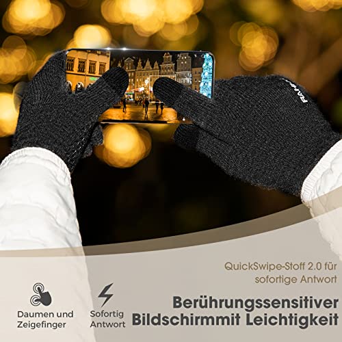 Rahhint Winterhandschuhe Herren Damen Touchscreen Thermohandschuhe Warme Wollstrickhandschuhe mit Fleecefutter
