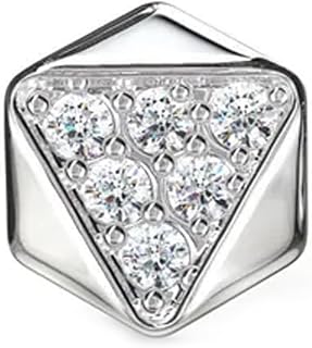 Iced Prismoid Stud Earring (Single) in 925 Sterling Silver for Men | Geometric CZ Stud Price In India