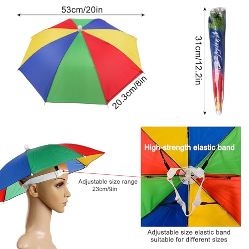 Guyuyii 4X140014 Get Ready For Versatile Protection With 4 Pc Folding Umbrella Hat - 21 Inch Diameter Head Umbrella - Adjustable For Uv Shield, Rain thumb #1