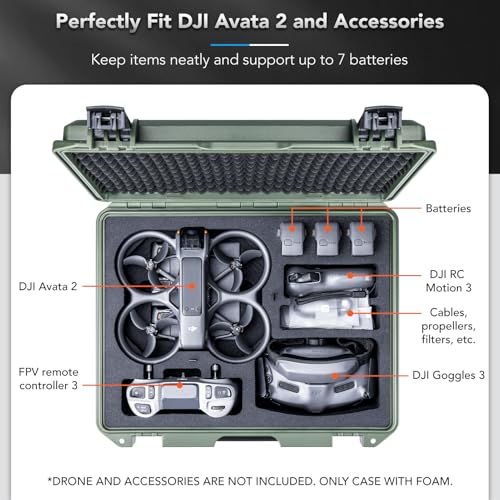 Image of Lykus Titan AT200 Hard Case for DJI Avata 2,Goggles 3(NOT N3),FPV /Motion RC | CASE ONLY,Fits Fly More Combo,IP67 Waterproof,Shockproof,CNC Cut Premium Foam