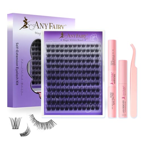 Lash Clusters Kit 8-18mm DIY Lash Extension Kit Wispy Cluster Lashes Individual Lashes Kit with Lash Bond and Seal, Lash Tweezers for Self Use,Beginner-Friendly (sylph 701)