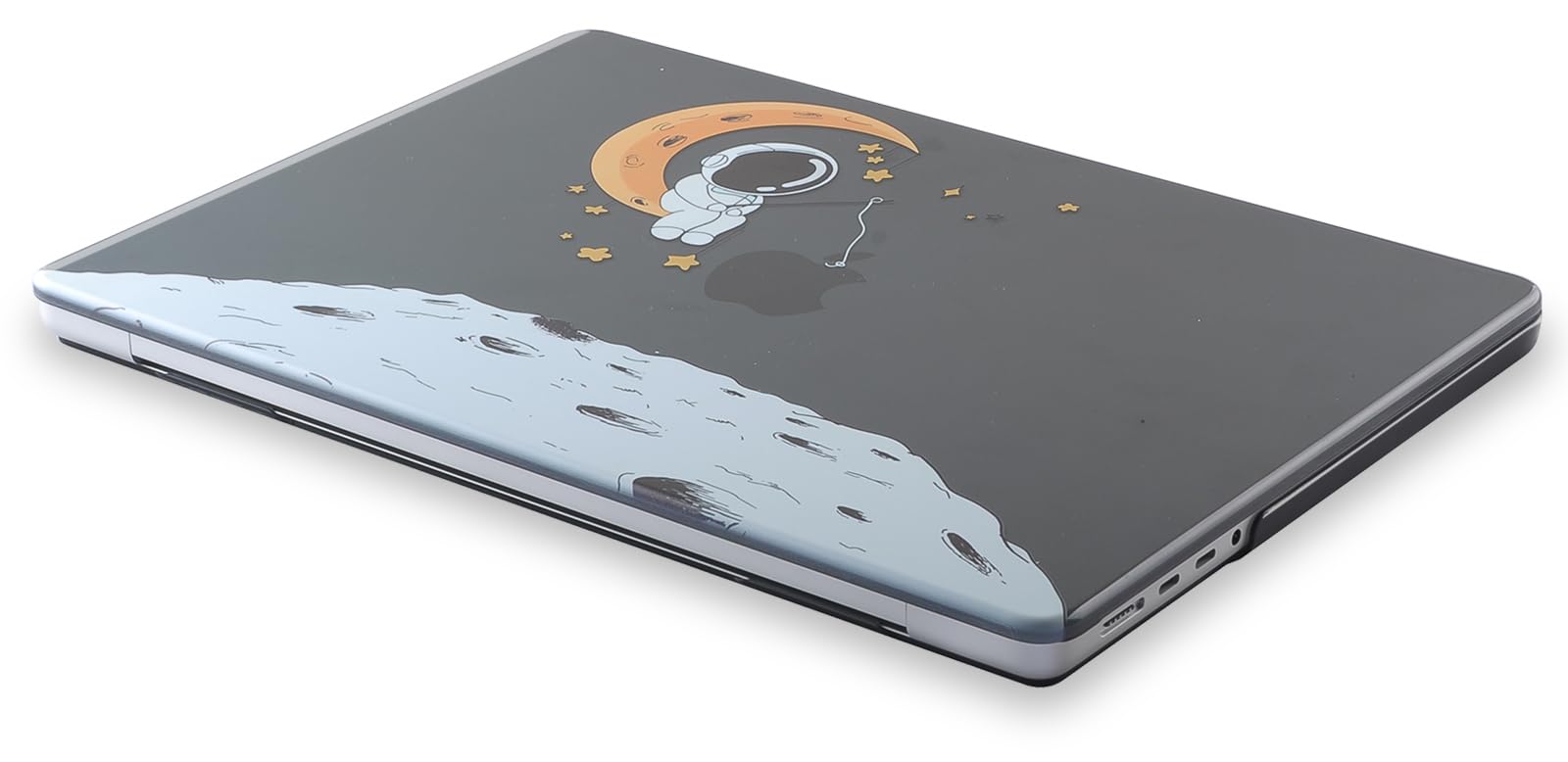 UESWILL Compatibile con MacBook Air 13" M4 M3 M2 2022-2025 modello A3240 A3113 A2681 con display Retina liquido da 13,6 pollici Touch ID, custodia rigida con motivo + panno in microfibra, luna