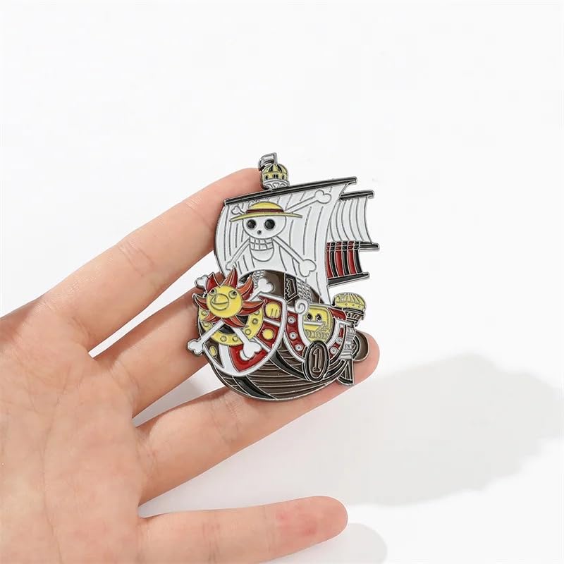 Image of Japanese Anime One Piece Lapel Pins Enamel Pin Pirate Ship Brooch
