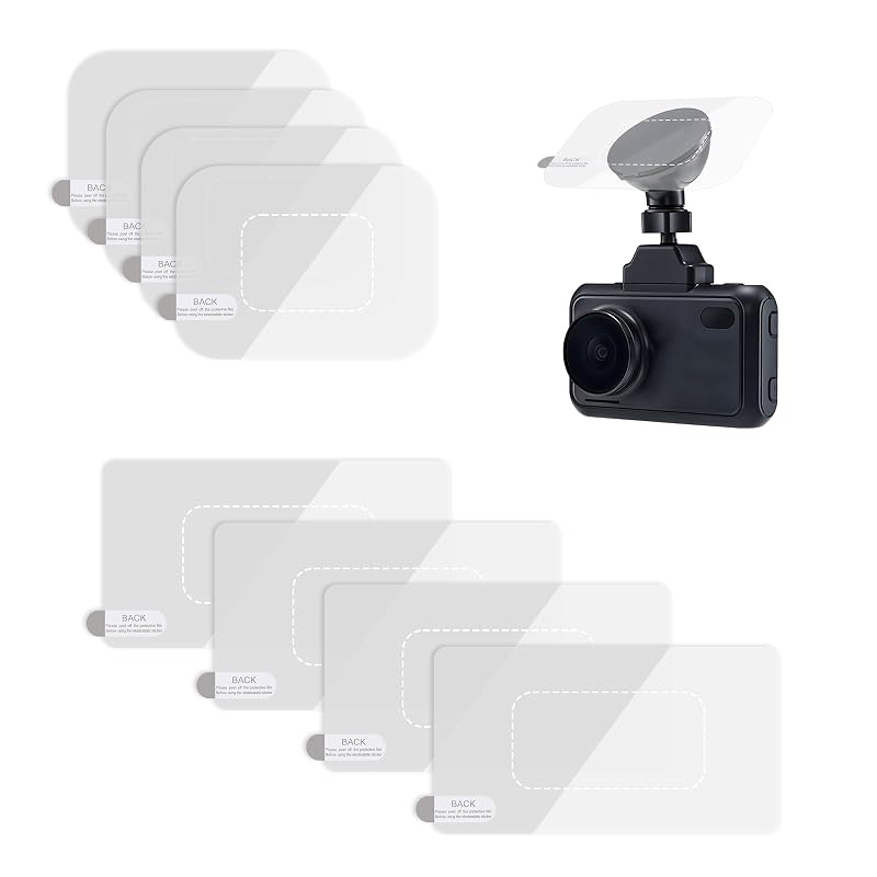 Película Eletrostática Transparente para Para-brisa, Fixação de Dashcam e Proteção contra Riscos Gtziqa, Kit com 8 unidades
