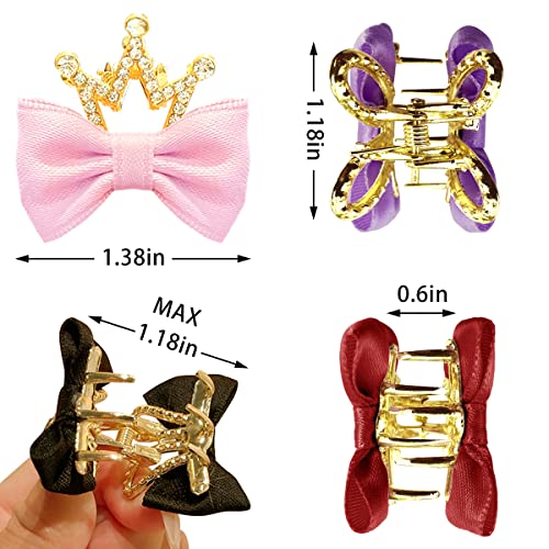 12Pcs Small Hair Claw Clips Cute Bow Princess Headdress Cartoon Hair Claw Hair Clamps Clips Hair Accessories Mini Crown Claw Clips For Thin/Medium Thick Hair Women Girls Gift #TOP1