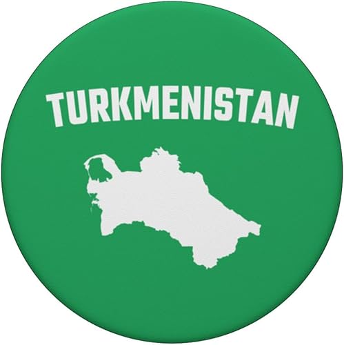 Miniatura 3 de Isolated white silhouette of a map of Turkmenistan PopSockets Standard PopGrip