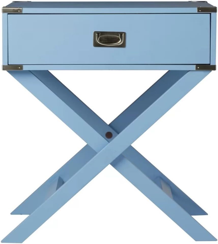 Mercury Row Marotta 1 Drawer End Table, Side Table (Blue)