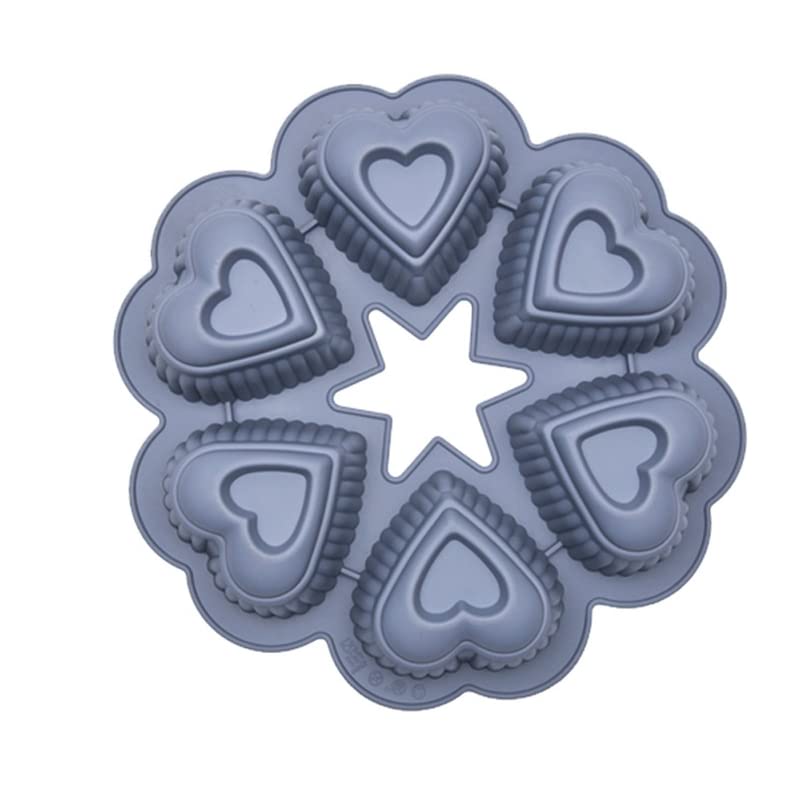 Leimezsty6 Cavities Mousse Molds Heart Shaped Silicone Cake Molds Baking Pan Chocolate Cookie Mold Dessert Jelly Decorating Tools Silicone Molds