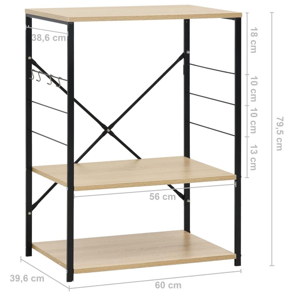 Generisch Mikrowellenregal Schwarz Eiche 60×39,6×79,5 cm Holzwerkstoff,Heim Garten,Küche Esszimmer,Küchenhelfer -utensilien,Küchenorganizer,Küchenutensilienhalter -ablagen-288235
