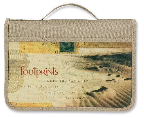 Footprints Canvas Book & Bible Cover Footprints Canvas Book & Bible Cover