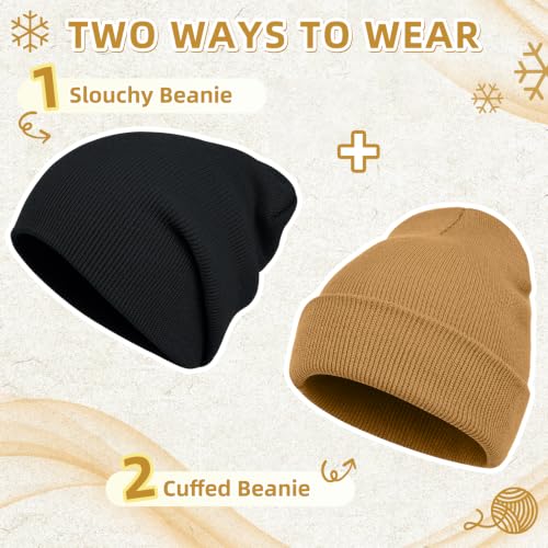 Image of ZOORON Beanie for Men Women Slouchy Winter Beanie Hats Cuffed Skull Caps