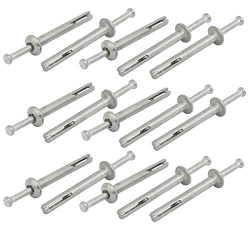 Aexit 6mm Punch Fastener Dia 50mm Depth Zinc Alloy Drive Anchor Silver Tone 15pcs Model:30as178qo724