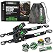 Produktbild Einziehbare Spanngurte mit Ratsche von (2-Pack) 1360 kg maximale Bruchfestigkeit, inklusive (2) ultimativen 5 cm x 3 m großen automatisch einziehbaren Spanngurten mit gepolsterten Griffen - Schwarz