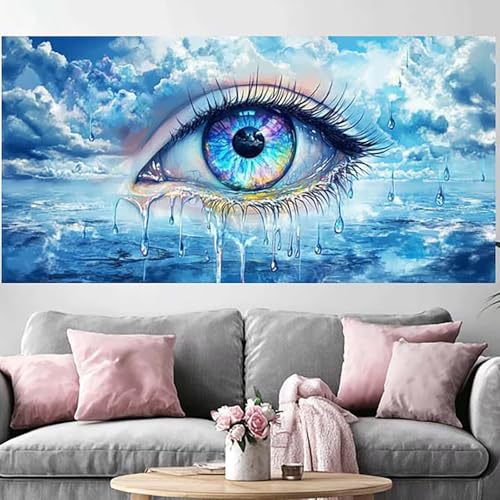 Diamond Painting Adulte Grand Format 50x150cm Peinture Diamant Œil 5D