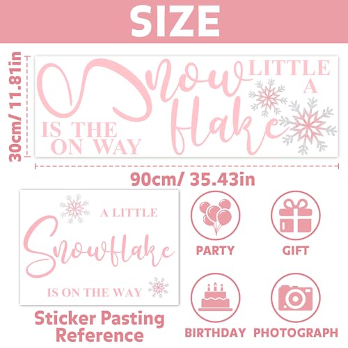 Vinilo decorativo A Little Snowflake rosa 30x90 cm miniatura 3