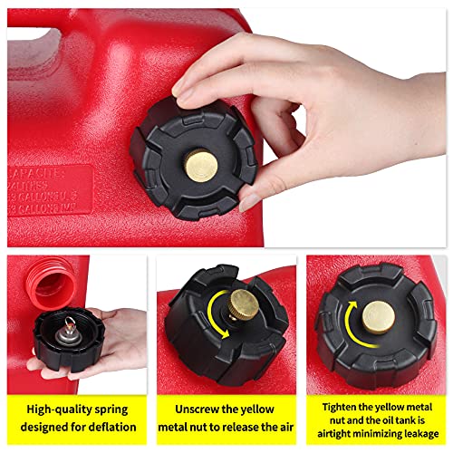 image for VEITHI 3 Gallon/12L Rectangular Portable Boat Fuel Tank with Hose Conn