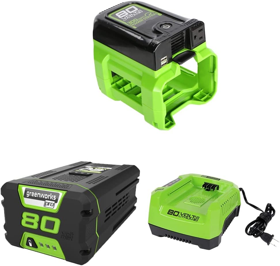 Greenworks Pro 80V 300W Power Inverter, 4Ah Battery and Charger Included