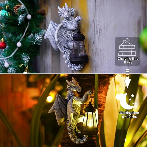 Goodecodragontreehuggergardenstatuewithsolarlantern93inchresindragondecorforoutdoorperfectdragongiftsyarddecor Urban Country Home Decor Goodeco dragon tree hugger garden statue with solar lantern 93 inch resin dragon decor for outdoor perfect dragon gifts yard decor urban country home decor