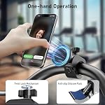 Magnetic Phone Holder Clamp Mount - 20 x N52 Strong Magnet Universal Mount | For Gym, Spin Bikes (Fits Peloton), Treadmills, Strollers, Golf Cart, Shopping Cart - Compatible with MagSafe iPhone 12 to 17