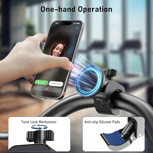 TeQable Magnetic Phone Holder Clamp Mount – 20 x N52 Strong Magnet Mount for Gym, Spin Bike (Fits Peloton), Treadmill, Stroller, Golf Cart, Shopping Cart – Compatible with MagSafe iPhone 12-17 Series by TeQable - Image 4