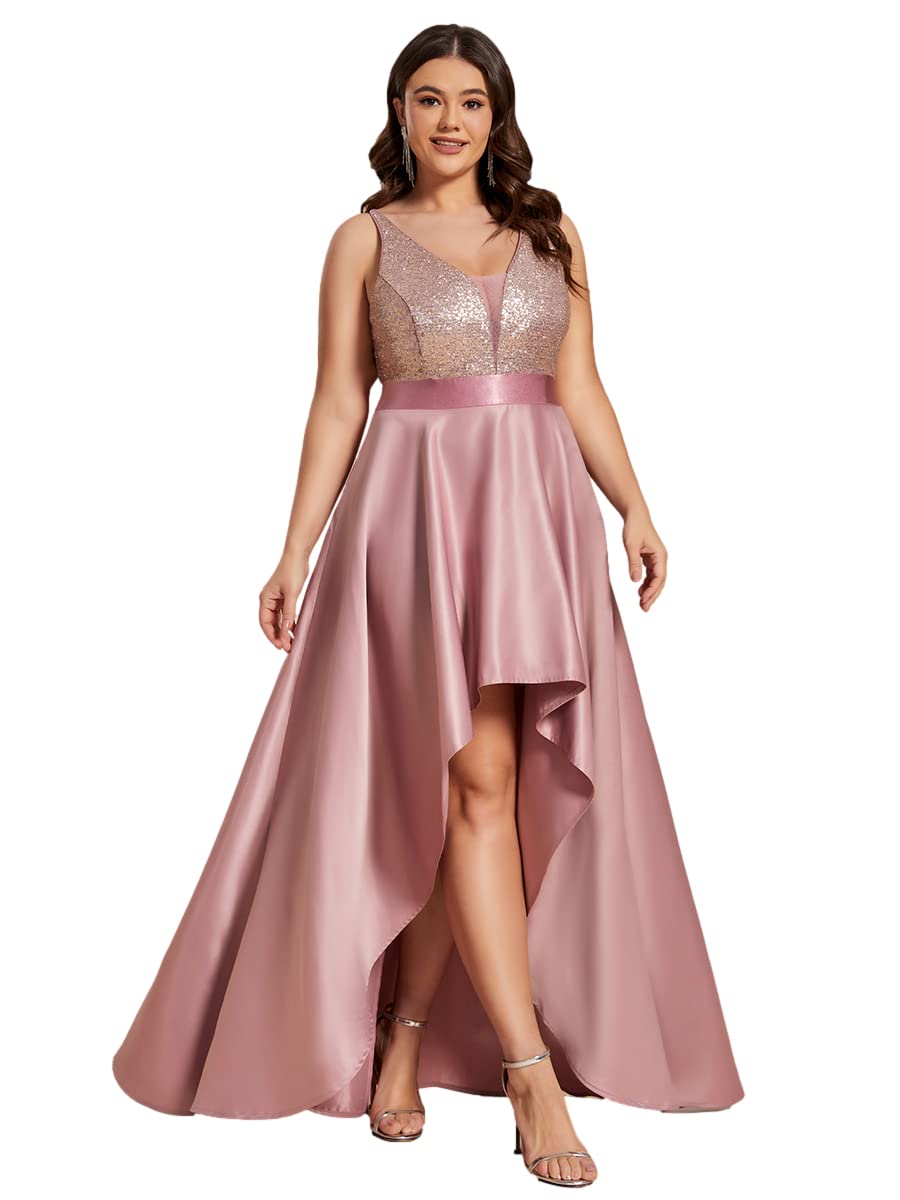 Robe de bal à paillettes col en V sublimatrice de silhouette grande taille