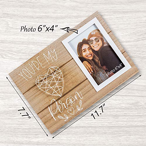 You're My Person Gifts - Best Friends Picture Frame Gift - Friend Birthday Gifts For Women, Bff, Bestfriend, Besties - Long Distance Friendship Gifts For Soul Sisters, Big Sis - 4X6 Inches Cute Photo #TOP1