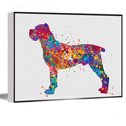 Cane Corso Watercolor Print Cane Corso Art Print Poster Dog Breed Gift Pet Dog Love Puppy Friend Animal Dog Poster Custom Pet Portrait Minimalist Wall Decor 12X18 Inch Framed Modern Canvas Wall Art