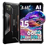Blackview Active 5 AI Rugged Tablet 2025, 3 Modelli AI, 8.68" HD+ 90Hz Android 15 tablet impermeabile, 24GB+128GB, 16MP+13MP, 6600mAh Smartphone Robusto, Dual SIM 4G/ IP68/NFC/OTG/GPS (Nero)