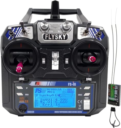 Yangers 2.4GHz Radio Transmitter Receiver Remote Controller Age 3+ Flysky FS I6 AFHDS 2A 6 Channel Transmitter + FS IA6 Receiver Radio System for RC Racing Car Boat Helicopter Toys