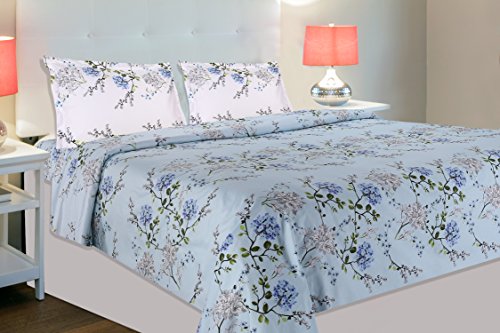haus & kinder Victorian Summer Dream 100% Cotton Floral Double Bedsheet with 2 Pillow Covers, 186 TC, Size 100 inch by…