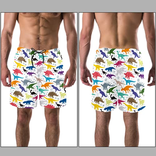 Short de bain pour homme taille S multicolore short plage dinosaure poches - 3