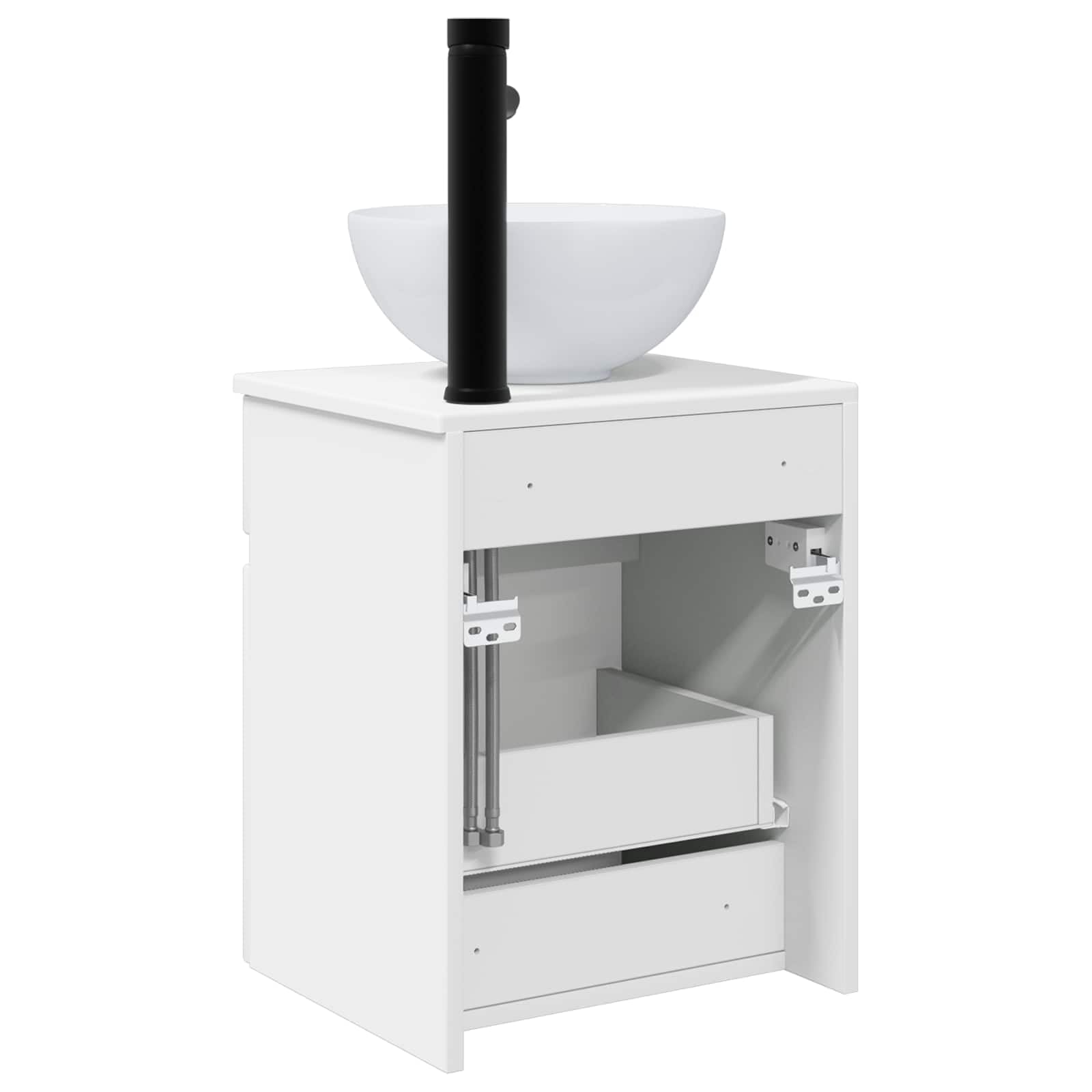 Meuble lavabo mural blanc brillant 39 x 35 x 63 cm