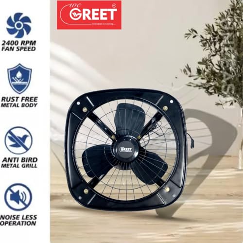 Image of Reversible 2 in 1 Exhaust Fan 9 inch High Speed Strong Air Suction, Rust Proof Body for kitchen And bathroom 225 mm Exhaust Fan (Black)
