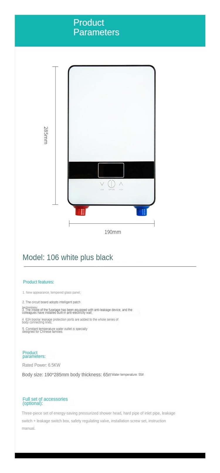 Calentador de Agua de Calentamiento rápido Mini Calentador De Agua Instantáneo Eléctrico Sin Agradecimiento De 5500W, Grifo De Baño, Calefacción Instantánea En 3 Segundos Más cómodo de Usar