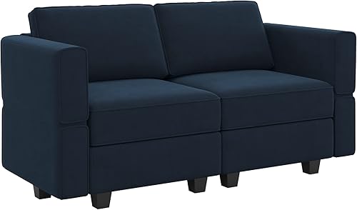 Miniatura 128 de Belffin Sofá modular Módulo medio con almacenamiento Accent Silla sin brazos para sofá modular seccional terciopelo gris Gris,Negro -,Azul,Verde