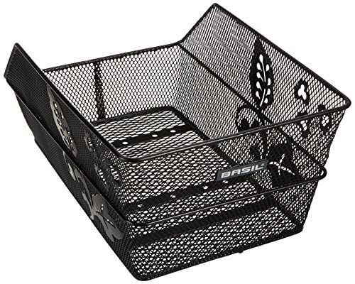 Basil Cento Flower Fahrradkorb – Hinterrad – Schulfahrradkorb – 47×31×21 cm – Weiß