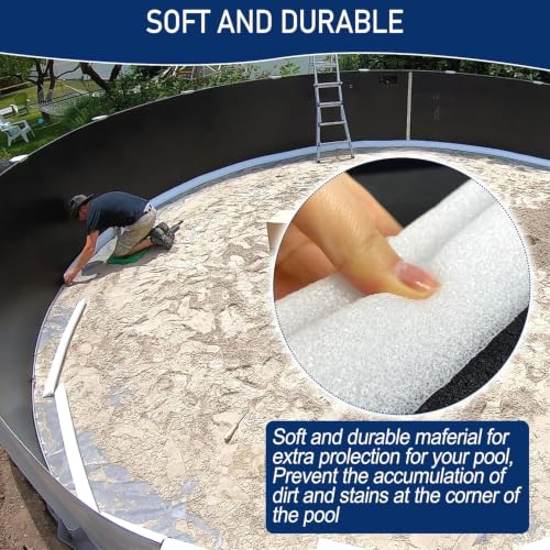 Image of 46.5 inch 14PCS Peel and Stick Pool Cove for 15' Round Above Ground Pool, Closed Cell Foam Peel and Stick Above Ground Pool Cove with Adhesive Backing, Protect Pool Liner, Prevents Excess Wear