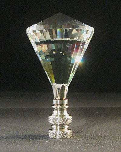 Image of LAMP Finial-Stunning LEADED Crystal LAMP Finial-Clear Diamond /SN