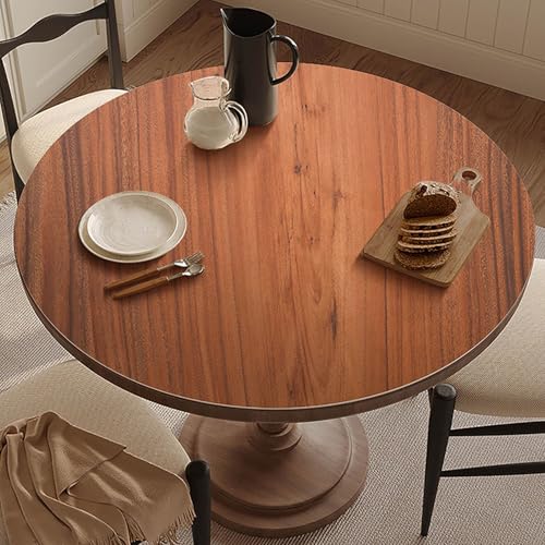 mongdodo PUレザー テーブルクロス 70cm 円形 家庭用 耐熱 撥水加工 ラウンド テーブルカバー 木目柄 防水 カラー6 テーブルマット デスクマット 撥油 食卓カバー 汚れ防止 ダイニングテーブルマット キズ防止 耐摩耗性 耐久性