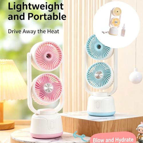 Ventilador de refrigeración portátil, escritorio y camping, humidificador recargable 3