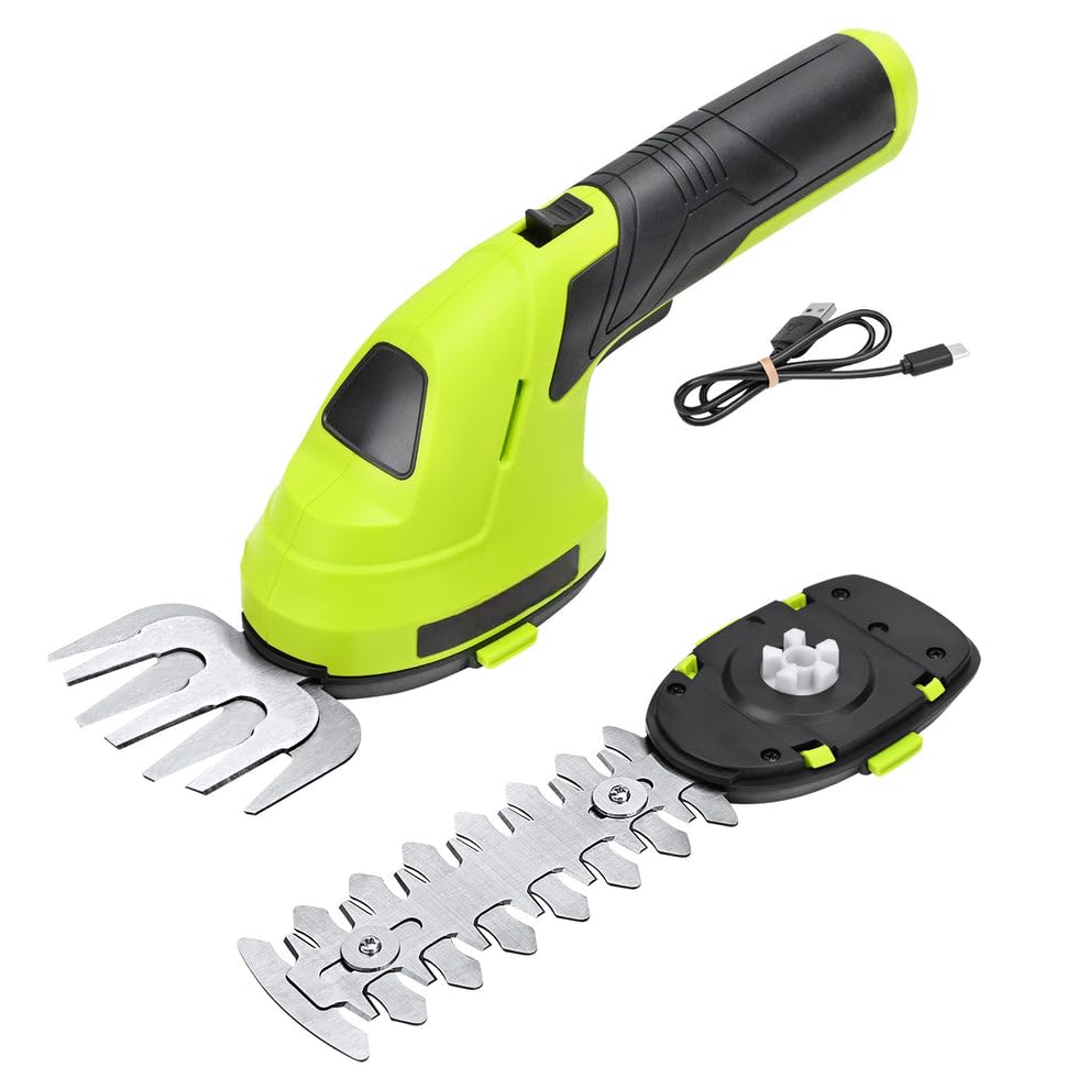 Image of 2-in-1 Cordless Hedge Trimmer, Handheld Shrub Trimmer, 8.4V Battery, Dual-Edge Blade, Lightweight Grass Shears for Lawn, Garden & Shrubs, Easy One-Hand Operation.