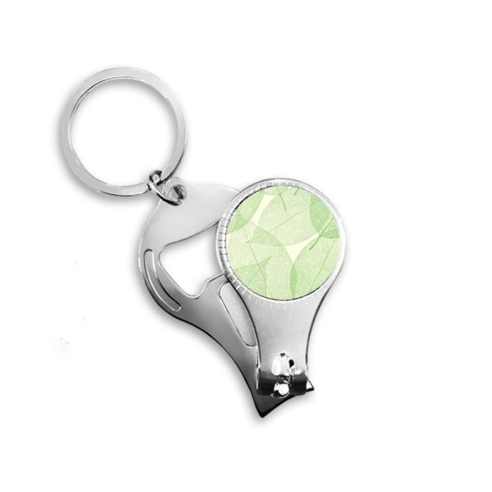 Porte-clés avec motif feuilles blanches et vertes pour organisation de clés