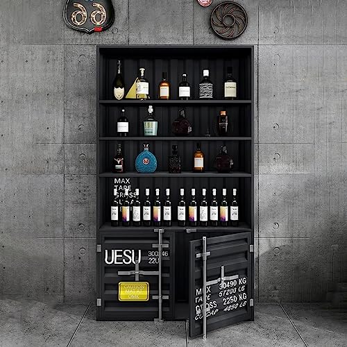 ZZJWMJGC Bücherregale Retro-Container Industrieller Wind Kommerzieller Bodenvitrine Weinregal Rack Mehrschichtige Vitrine Regal Wohnkultur Möbel 6 ZZJWMJGC Bücherregale Retro-Container Industrieller Wind Kommerzieller Bodenvitrine Weinregal Rack Mehrschichtige Vitrine Regal Wohnkultur Möbel