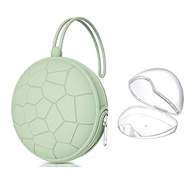 Smlpuame Pacifier Holder Case,BPA Free Portable Pacifier Storage Container,Silicone Baby Pacifier Cover Pouch for Diaper Bag Stroller,Travel Outdoor Activities,Easy to Clean(Mint)
