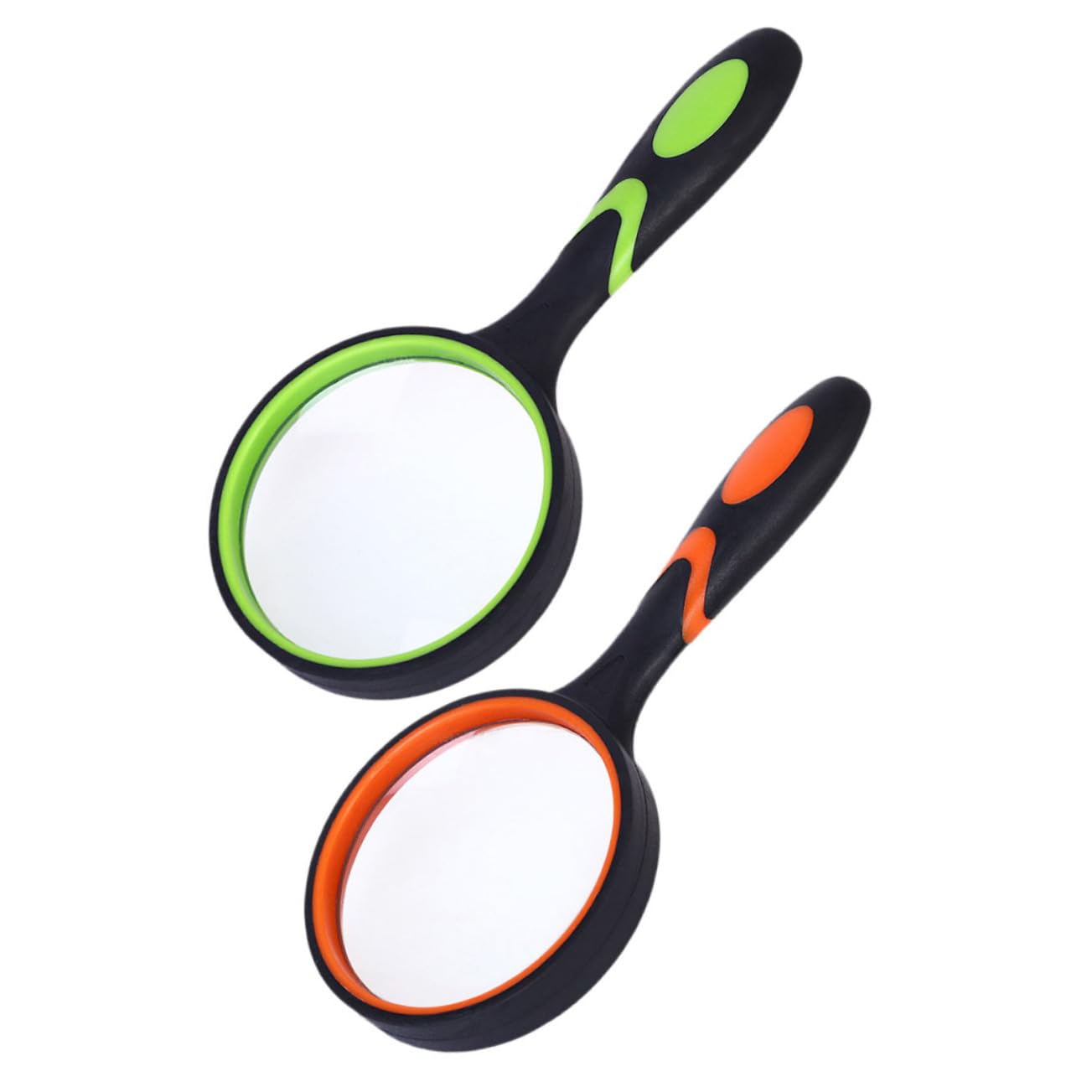 BCOATH 2pcs Handheld Magnifying Glass 10x Magnifier for Reading Observing Shatterproof Anti Slip Boys and Girls Elderly Friendly
