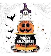 HIENAJ Halloween 3 Tier Cupcake Stand,Halloween cute Ghost Cupcake Holder Tower,Halloween Pumpkin...