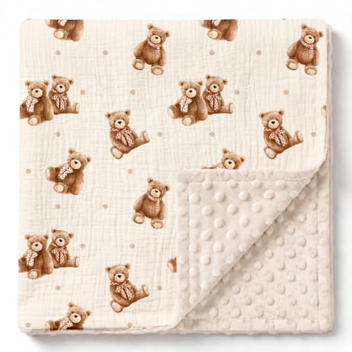 Image of GLLQUEN BABY Muslin Baby Blankets for Boys & Girls, 2-Layer Toddler Blanket