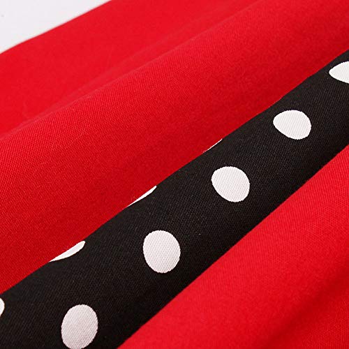 Image of Women Vintage Polka Dot 1950s Rockabilly Halter Audrey Dress Retro Floral Evening Cocktail Swing Dress