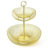 【🍉Stabile Struktur】 mossFlos Fruit Bowl besteht aus gebogenem Premium-Drahteisen mit einer schweren, handgefertigten Fläche. Robuste Metallkonstruktion und stabile Struktur, auch schön. Es hat eine stabile runde Basis, die sich hervorragend für große Früchte eignet.